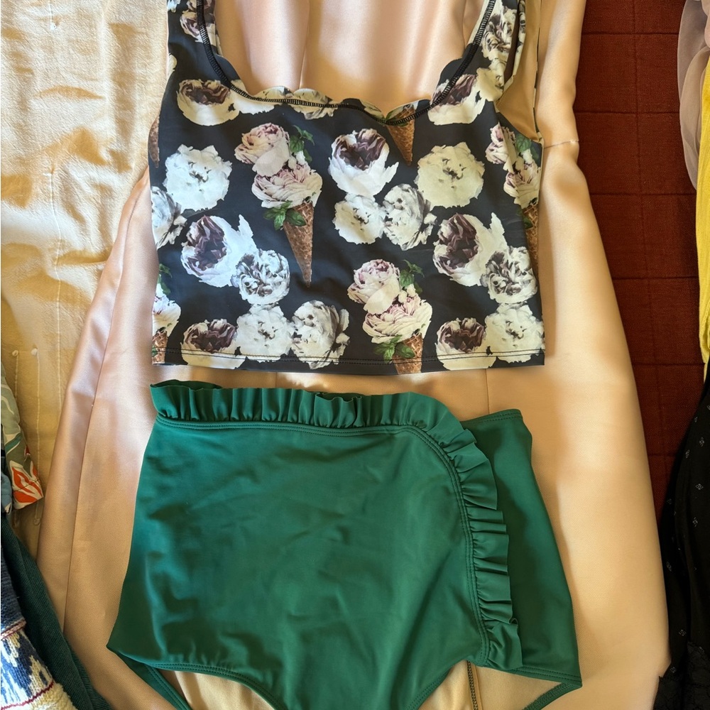 Kortni Jeane Two Piece Green Swim Set